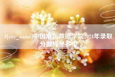 鹿邑中国消防救援学院2024年录取分数线是多少