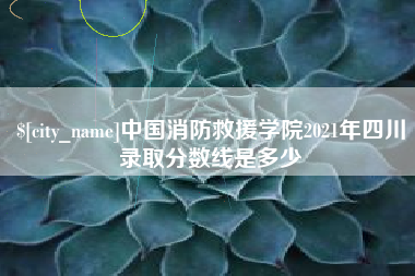 鹿邑中国消防救援学院2021年四川录取分数线是多少
