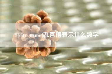 鹿邑九宫格表示什么数字