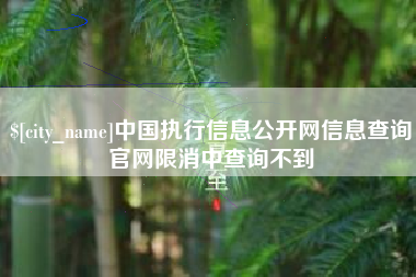 鹿邑中国执行信息公开网信息查询官网限消中查询不到