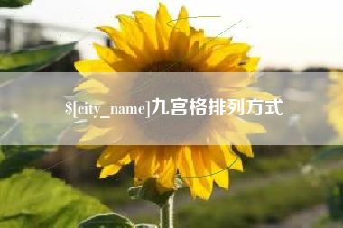 鹿邑九宫格排列方式