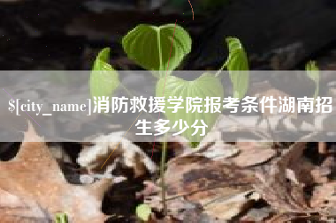 鹿邑消防救援学院报考条件湖南招生多少分