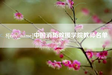 鹿邑中国消防救援学院教师名单