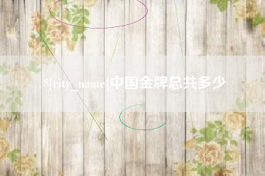 鹿邑中国金牌总共多少