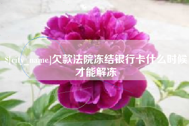 鹿邑欠款法院冻结银行卡什么时候才能解冻