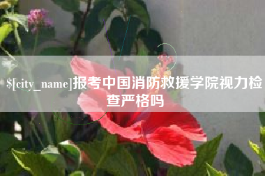 鹿邑报考中国消防救援学院视力检查严格吗