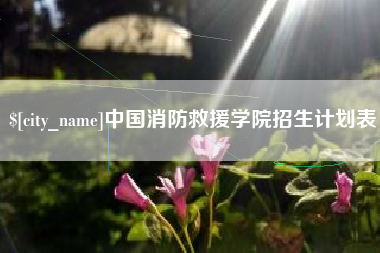 鹿邑中国消防救援学院招生计划表