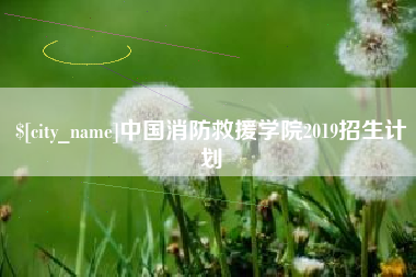 鹿邑中国消防救援学院2019招生计划