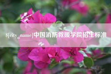 鹿邑中国消防救援学院招生标准