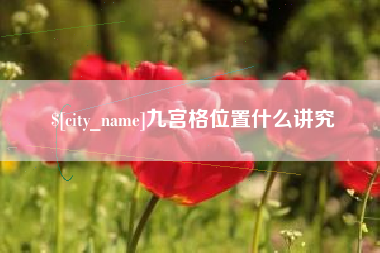 鹿邑九宫格位置什么讲究